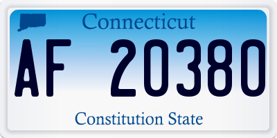 CT license plate AF20380