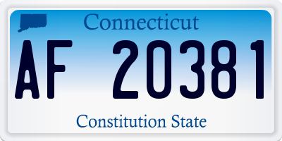 CT license plate AF20381