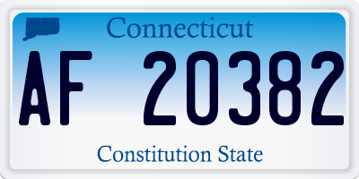 CT license plate AF20382