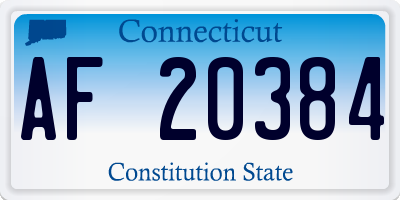 CT license plate AF20384