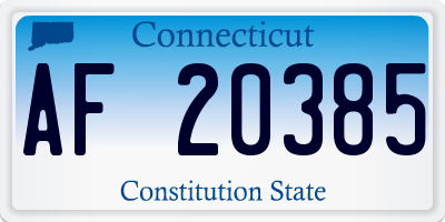 CT license plate AF20385