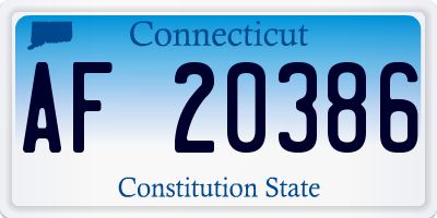 CT license plate AF20386