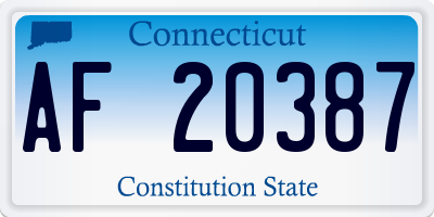 CT license plate AF20387