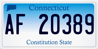 CT license plate AF20389