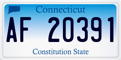 CT license plate AF20391