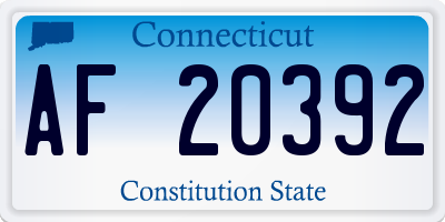 CT license plate AF20392