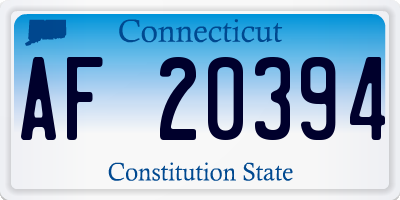 CT license plate AF20394