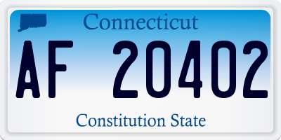 CT license plate AF20402