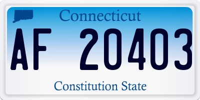 CT license plate AF20403