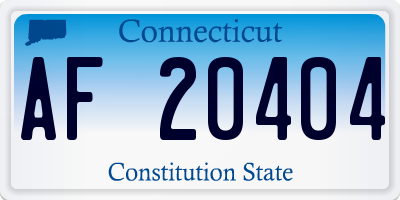CT license plate AF20404