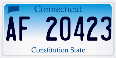 CT license plate AF20423