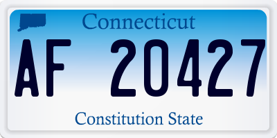 CT license plate AF20427