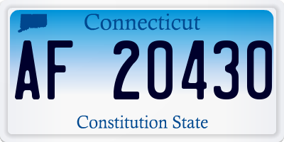 CT license plate AF20430