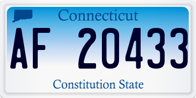 CT license plate AF20433