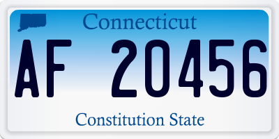 CT license plate AF20456