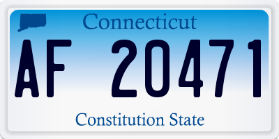 CT license plate AF20471