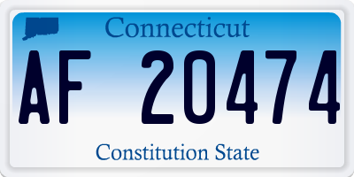 CT license plate AF20474