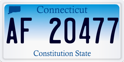 CT license plate AF20477
