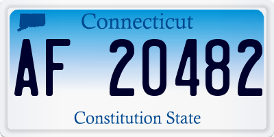 CT license plate AF20482