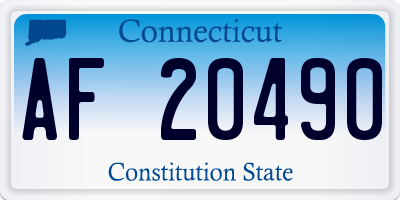 CT license plate AF20490