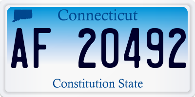 CT license plate AF20492