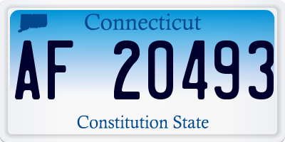 CT license plate AF20493