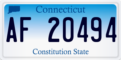 CT license plate AF20494