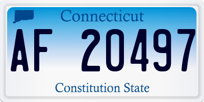 CT license plate AF20497