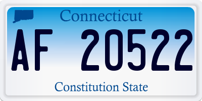 CT license plate AF20522