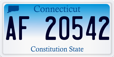 CT license plate AF20542