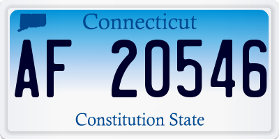 CT license plate AF20546