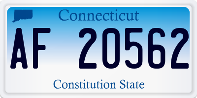 CT license plate AF20562