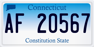 CT license plate AF20567