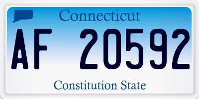 CT license plate AF20592