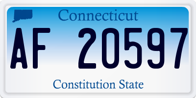 CT license plate AF20597