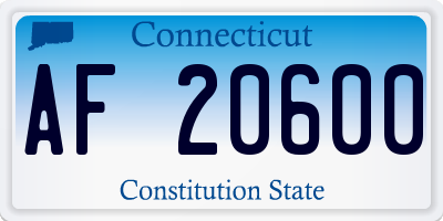 CT license plate AF20600
