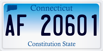 CT license plate AF20601