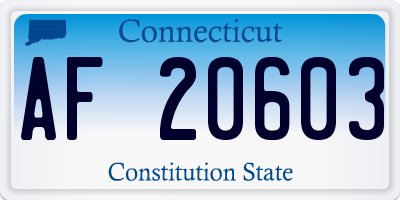 CT license plate AF20603