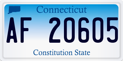 CT license plate AF20605