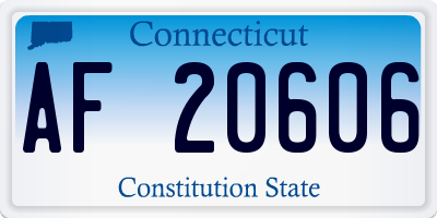 CT license plate AF20606