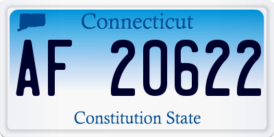 CT license plate AF20622