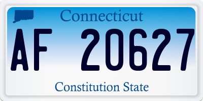 CT license plate AF20627