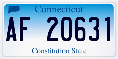 CT license plate AF20631
