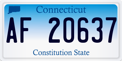 CT license plate AF20637