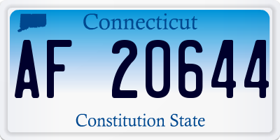 CT license plate AF20644