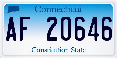 CT license plate AF20646