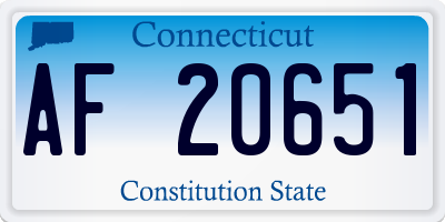 CT license plate AF20651
