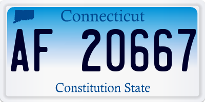 CT license plate AF20667