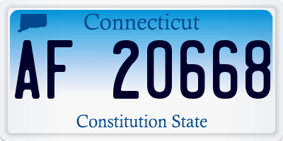 CT license plate AF20668