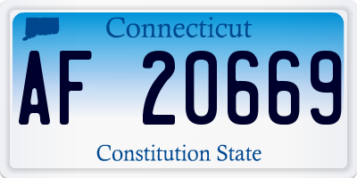 CT license plate AF20669